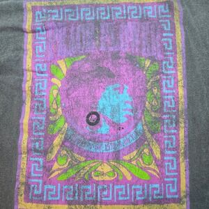 Alpha Collective Tee Mens L Psychedelic Graphic Print Faded Black 100% Cotton